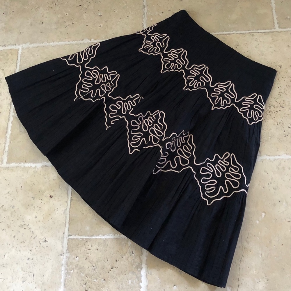 Nanette Lepore High Waisted Fluff Skirt Embroider